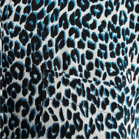 Equipment Femme Scoutt Silk Short Dress True Black Multi Leopard Print XS NWOT - Picture 4 of 7